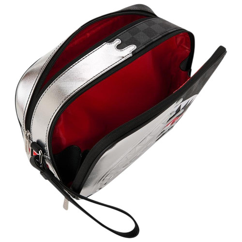 Sprayground Νεσεσέρ Silver Side Drip Black Check Toiletry Brick Bag